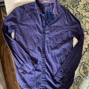 Men’s Denim & Flower Button-down Size L